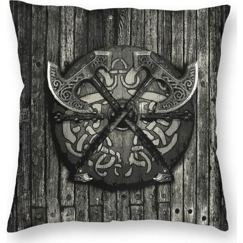 Battle Shield Viking Pillow Case Decoration Vikings Valhalla Cushion Cover Throw Pillow for Sofa Polyester Double-sided Printing