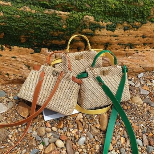 New Beach Bag 2021 Women Straw Handbags Crossbody Bag Summer Vacation Casaul Shoulder Bags For Ladies Femme