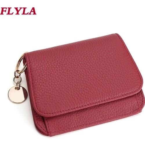 Rfid Leather Ladies Wallet Short 2021 New Hot Sale Cowhide Small Card Bag Zipper Small Coin Purse