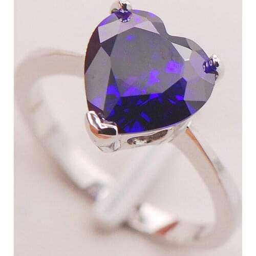 Purple Crystal Zircon Women 925 Sterling Silver Ring F766 Size 5 6 7 8 9