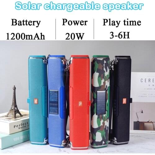 Sound bar Solar Power charge Portable Bluetooth Speaker Column Music Center Boombox waterproof Home Theater Handsfree FM TF AUX