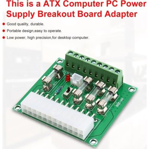 24/20-pin ATX Computer PC Power Supply Breakout Board Adapter Extension Module