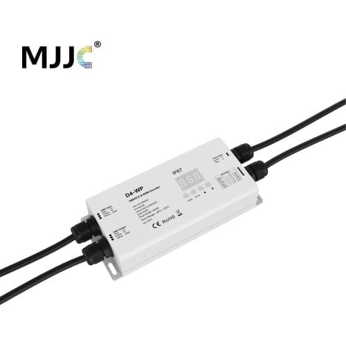 4 Channel DMX 512 RDM Decoder Waterproof IP67 DC 12V 24V 36V Digital Numeric Display DMX RGBW Controller D4-WP