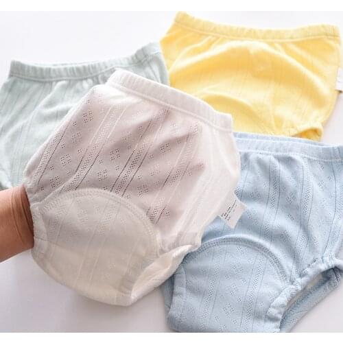 5pcs/lot Pure Cotton Gauze Cute Baby Diapers Reusable Nappies Cloth Diaper Washable Infants Baby Training Pants Panties Nappy