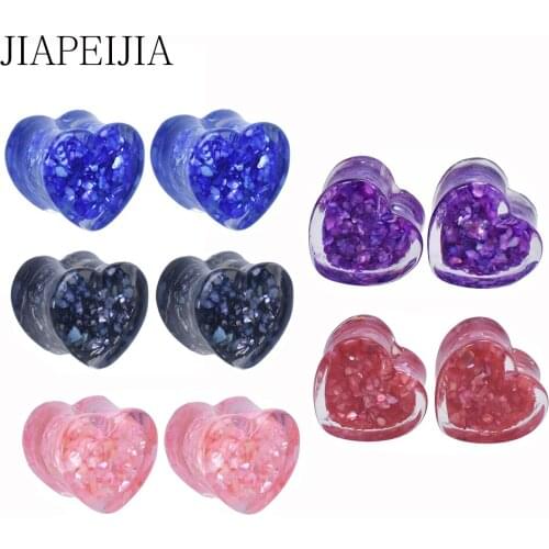 6-25mm Colorful Shell Fragments Acrylic Ear Tunnels and Gauges Ear Stretcher Expander Plug for Ear Earring Piercing
