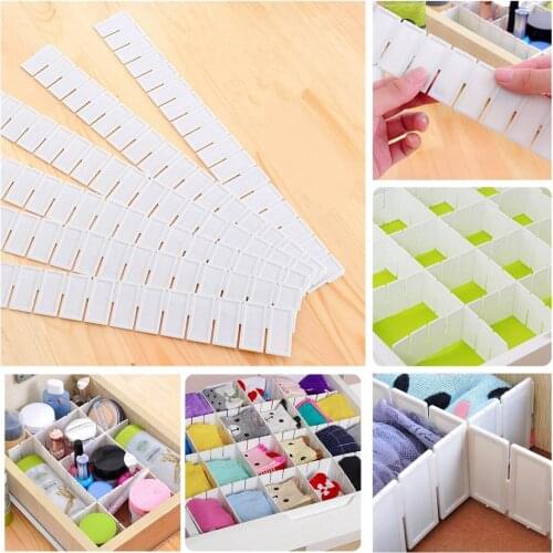 6pcs Plastic DIY Grid Drawer Separator Divider Household Necessities For Underwear Socks Clapboard Partition Storage Organizer