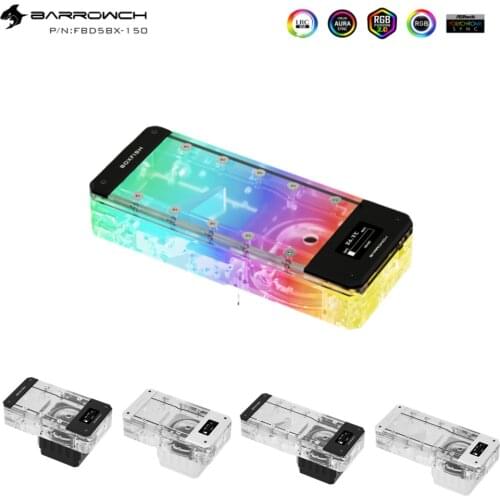 Barrow FBD5BX-150/200, water cooling 18W Pump combo water tank,Integrated reservoir RGB OLED temperature display 150/200mm