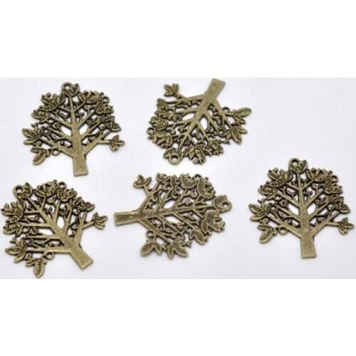 Free Shipping 20pcs Antique Bronze Tree Charm Pendants 43x37mm Jewelry Findings J0111