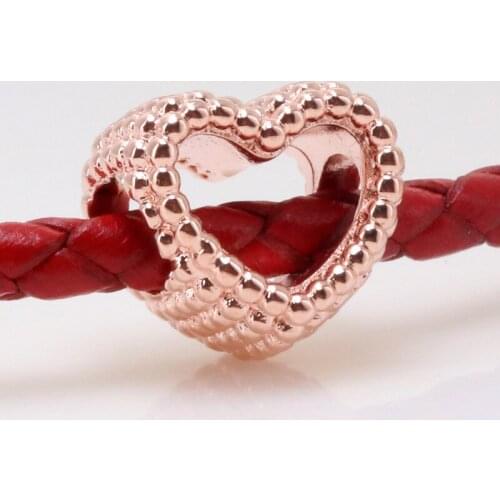 Bewill 100% Authentic 925 Sterling Silver Hollow Love Heart Bead Charm Fit Original Bracelet Necklace DIY Jewelry