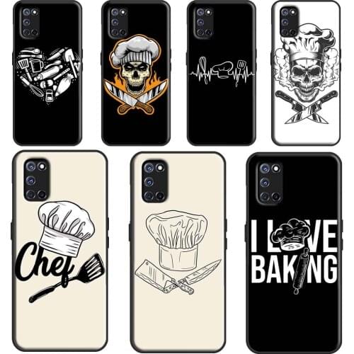 Baker Love Baking Chef Cover For OPPO A5 A9 A53 A31 2020 A1K A3S A5S A15 A52 A72 A83 A91 A93 Find X3 Pro F5 Case