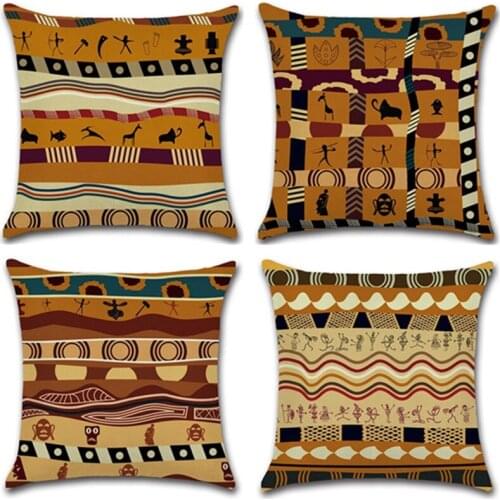 African style Decorative Throw Pillow Case Cover Geometric Polyester Sofa Home Car Cushion Cover 45X45cm