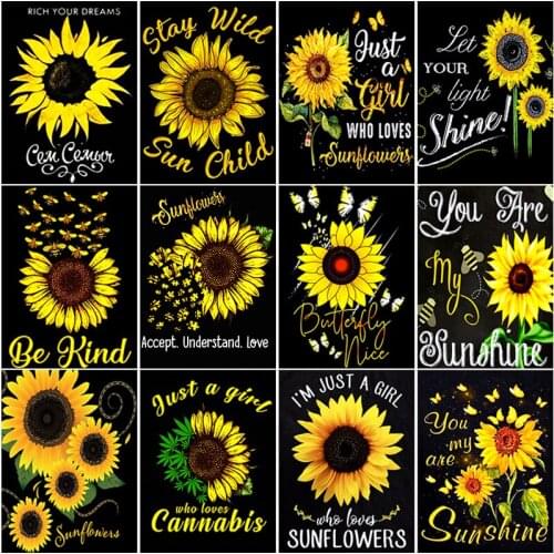 DIY Diamond Painting Sunflower Landscape Full Square Drill Embroidery Mosaic Flower Scenery Picture of Rhinestones Home Decor