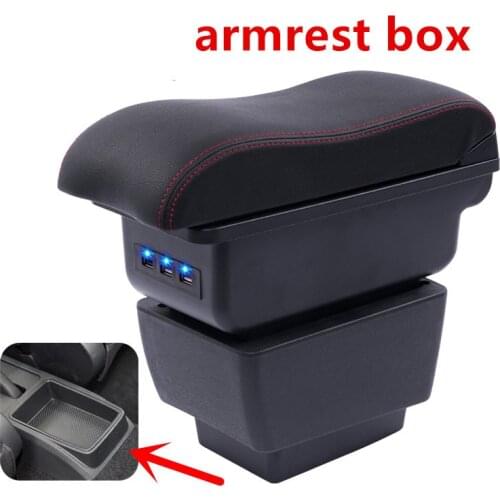 For New Fabia armrest box central Store content Storage skoda Fabia 3 armrest box with cup holder ashtray USB 2015-2017