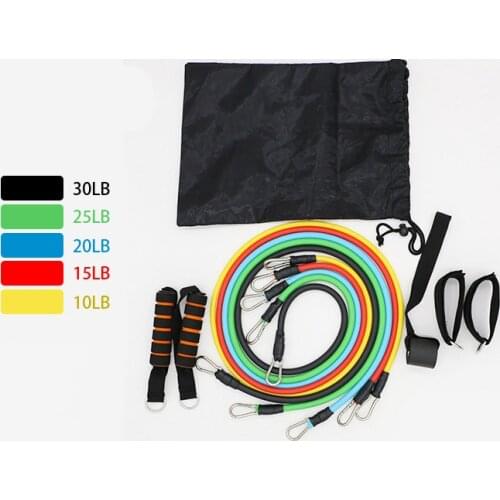 11 Pcs/Set Latex Resistance Bands Crossfit Training Exercise Yoga Tubes Pull Rope,Rubber Expander Elastic Bands Fitness with Bag