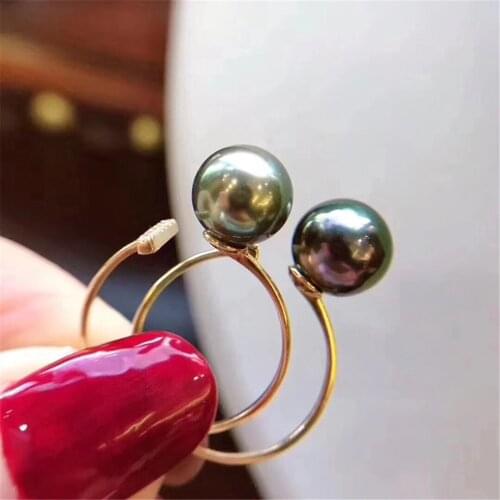 Real Silver S925 Plated Ring Empty Care DIY Accessories Pearl Ring Adjustable Set Semi-finished Products Woman Ring Wholesale