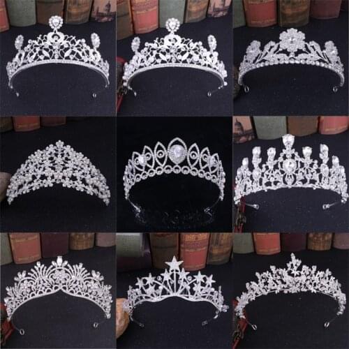Bridal crowns handmade tiara bride headband crystal rhinestone diadem queen rosa beauty crown wedding hair accessories
