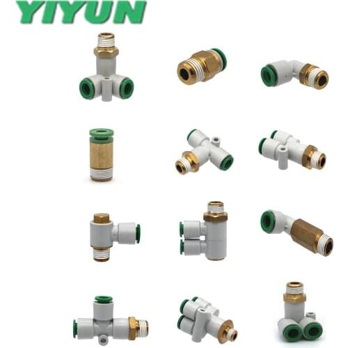 KQ2H,2L,2LU,2D,2S,2T,2U,2UD,2V,2VD,2W,2Y YIYUNPneumatic tube external thread quick insert joint 08,10 pipe diameter KQ2 Series