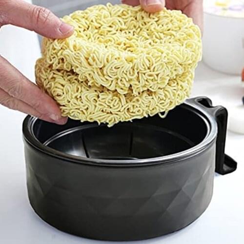 Creative Instant Noodle Bowl Microwave Ramen Cooker Ramen Bowl Student Lunch Box Bamboo Fiber Bowl Drained Soup Tableware Set