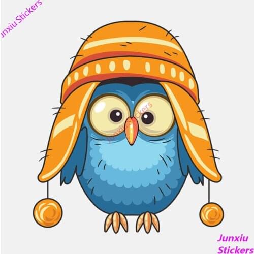 Creative A Cute Velvet Hat Owl Car Sticker Car Styling Decal Accessories Vinyl PVC 13cm*12cm Motorcycle Waterproof Windshield
