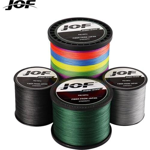 JOF 8 Weaves Fishing Line 300M 500M 1000M 8 Strands Braided Fishing Line Multifilament PE Line 20 30 40 50 60 80 100LB