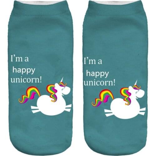 SLMVIANFashion 3D Digital Printed Unisex Cute Low Cut Ankle Socks women socks Calcetines Women Casual Harajuku Meias Mujer Socks