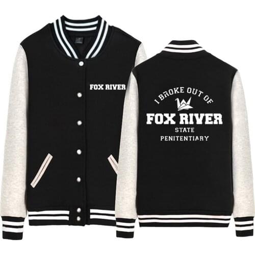 Man Baseball Jacket Boy Coat Prison Break Paper Crane I Broke Out Of Fox River State Penitentiary Fleece Autumn Winter ZIIART