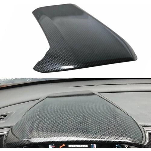 Car Central Console Dashboard Panel Trim Cover Fit For Honda Civic 2016 2017 2018 2019 2020 ABS Carbon Fiber Style Accessories