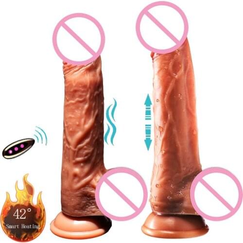 New Product Sex Toy Simulation Penis Masturbation Device Liquid Silicone Automatic Telescopic Swing Adult Products