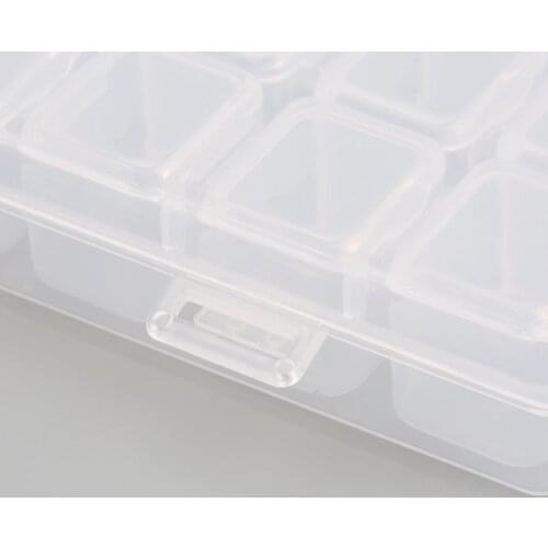 10/15/28/36 Slots Clear Plastic Empty Storage Box for Nail Art Manicure Tools Jewelry Bead Display Storage Case Organizer Holder