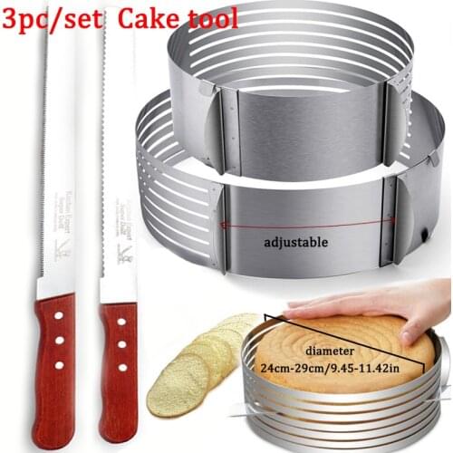 Adjustable Cake Layer Cut Mousse Kitchen Chef Serrated Toast Knife Cake Slicer Device Mold Bakeware Baking Cake Tools