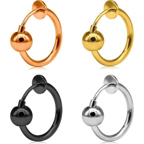 Non-Piercing Septum Jewelry Spring Fake Clip on Earrings Hoop Cartilage Helix Lip Jewelry Hoop