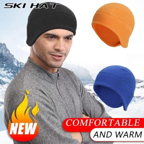 Autumn Winter Unisex Polar Fleece Sports Hat Man Women Windproof Lightweight Warm Ear Beanies Protection Cycling Running Skiing