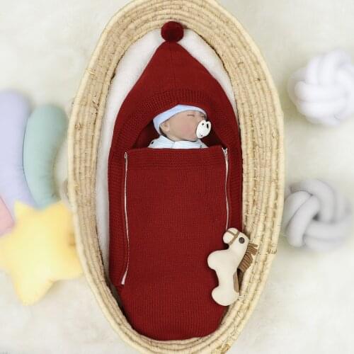 Warm Newborn Swaddle Wrap Knit Baby Sleeping Bag Infant Envelope Sleep Sack Swaddling Stroller Wrap Bedding