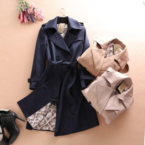 High Quality Womens Trench Coat 2020 Autumn Winter Double Breasted Slim Windbreaker With Belt Female Overwear Plus Size 3XL Y30