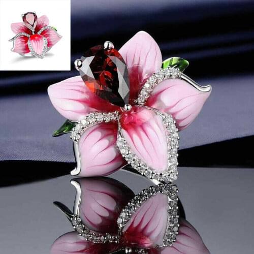 Fashion Ring Woman Charm Jewelry Fashion Band Vintage Flower Wedding Sz 6-10