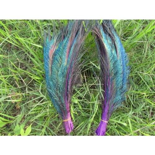 10 pc 12-14inches / 30-35cm high quality purple natural peacock feather DIY Art Deco fittings