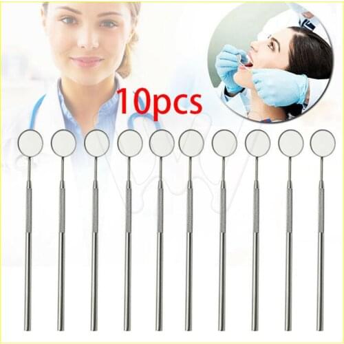 10pcs Dental Mirrors Stainless steel Surgical Instruments dental mirror with handle