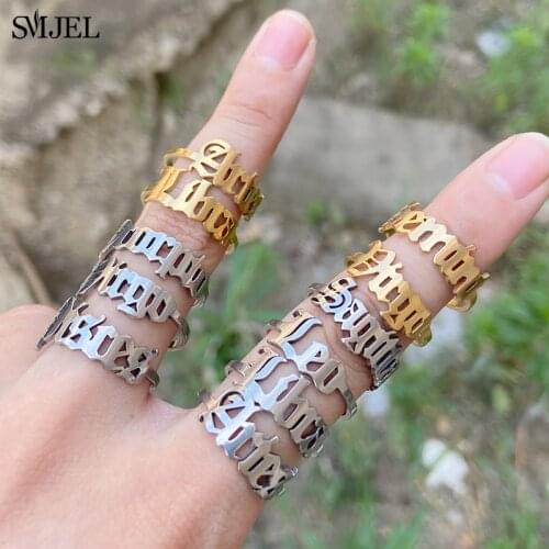 12 Zodiac Ring Aries Taurus Gemini Cancer Virgo Libra Sagittarius Wedding Stainless Steel Rings Constellation Jewelry Gifts