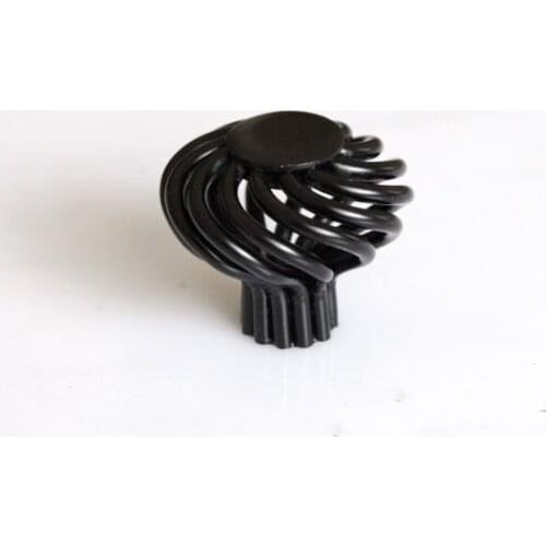 15Pcs/ Furniture Drawer Pull Handle Black Birdcage Iron Material ( D:35MM H:35MM )