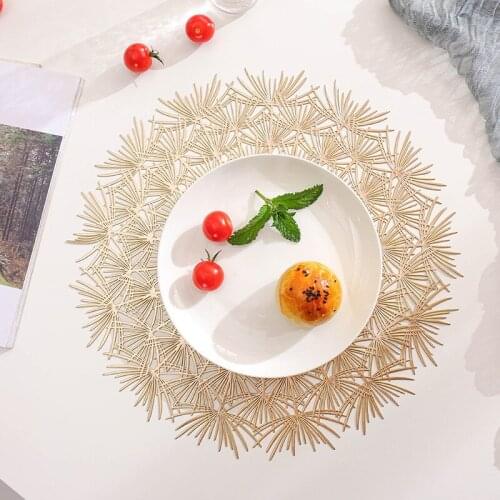 2/4/6pcs Dandelion Style Placemat PVC Decorative Dining Table Heat Insulation Pad Stylish Round Heat Insulation Placemat