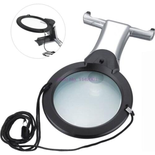 20set Hand Free LED Loupe Lighted Jewelry Reading Magnifier Neck Wear Magnifying Glass for Seniors Sewing Stitch Embroidery