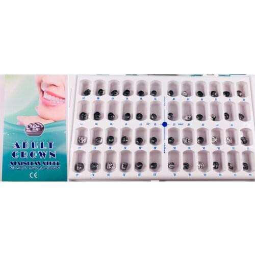 24Sizes/48Pcs Dental Adult Primary Permanent Molar Crowns Kit Stainless Steel Set UR UL LR LL