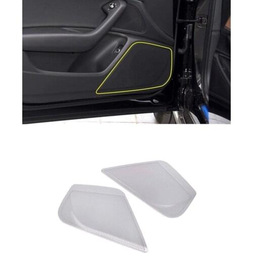 Aluminum Alloy Front Door Speaker Frame Cover Trim 2pcs For Audi A6 2016-2018