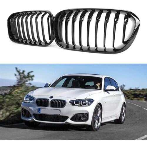 Car Kidney Replacement Front Grill For BMW F20 F21 118i 120i 125i 2015-2018 Racing Grills Gloss Black Grills Auto Accessories