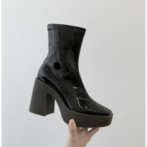 Boots Women Round Toe Ankle Boots Warm Genuine Leather Female Chelsea Short Boots Office Party Basic Platform Shoes Woman