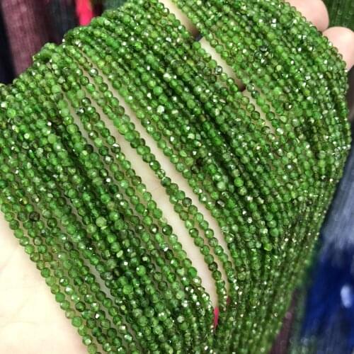 Wholesale Natural Stone Beads Green Chrome Diopside Faceted Round Beads for DIY Charm Bracelet Necklace Jewelry Making 15