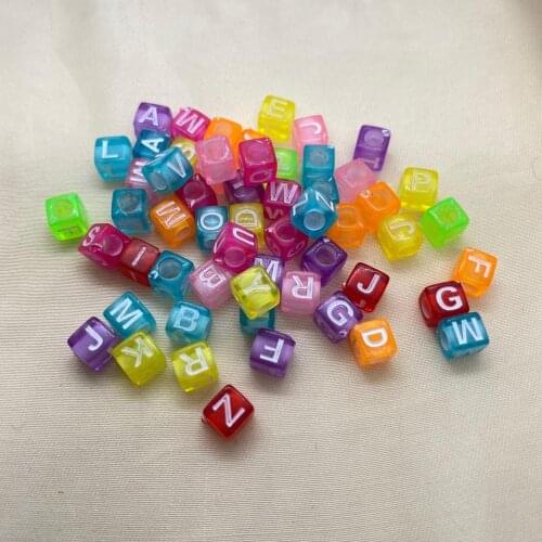 6mm Mixed Letter Acrylic Beads Round Flat Alphabet Cube Loose Spacer Beads For Jewelry Making Handmade Diy Bracelet Necklace