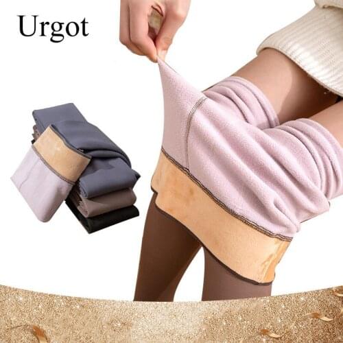 Urgot 1 Pair Stocking Stewardess Grey Skin-through Pants Autumn Winter Bare-leg Pantyhose Plus Velvet Leggings Womens Outer Wear