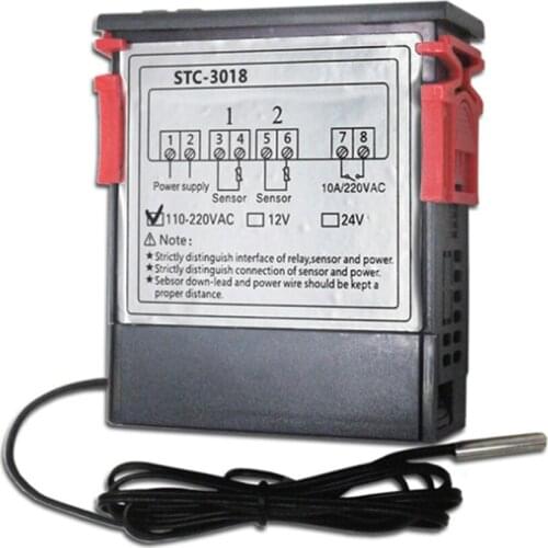 STC-3018 Digital Temperature Controller Intelligent NTC Sensor Temp Control Thermostat for Freezer Fridge Stable Performance