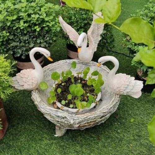 HOT Resin Swan Ornament Creative Micro Landscape Rockery Furnishings for Outdoor Garden Courtyard Decoration Fast Delivery